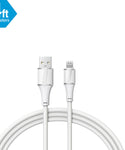 Brookstone White Leather MFI Certified Lightning Sync & Charge Cable- 4ft, 6ft, 10ft