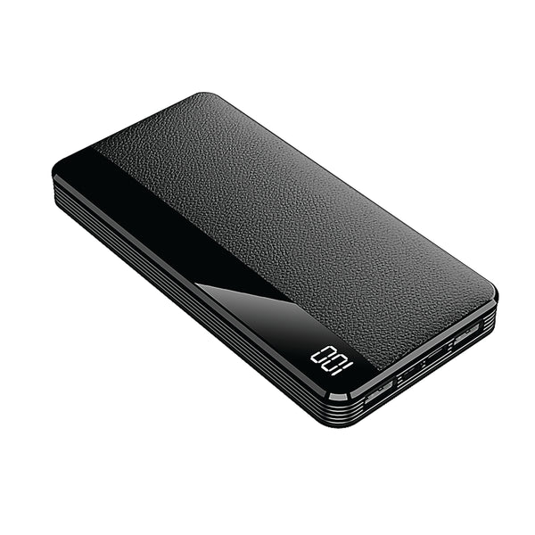 Brookstone 10 000 MaH Leather Power Bank With LED Battery Life