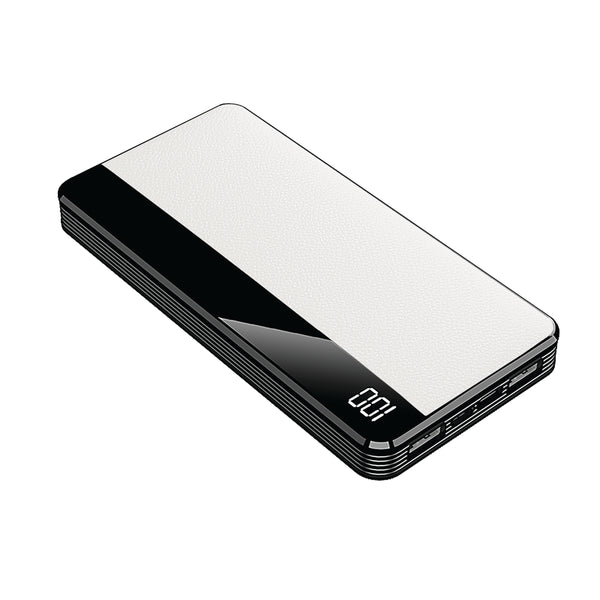 Brookstone 10 000 MaH Leather Power Bank With LED Battery Life