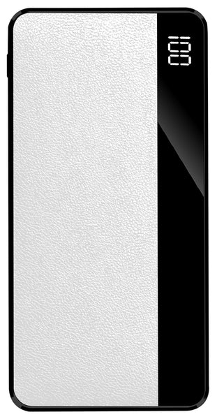 Brookstone 10 000 MaH Leather Power Bank With LED Battery Life