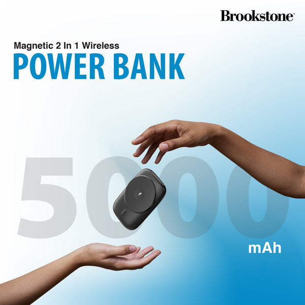 Brookstone Magnetic Charging Wireless Power Bank with Stand