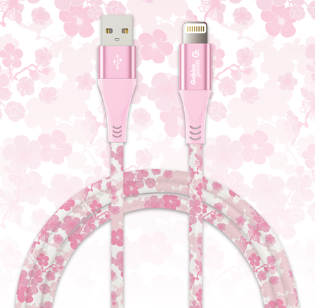 MFi Certified Lightning 4FT Printed Lightning Sync & Charge Cable (Cherry Blossom) Compatible with: iPhone 13/iPhone 13 Pro/iPhone 13 Pro Max/iPhone 13 Mini/IPhone 12 Pro/iPhone 12 Pro Max/iPhone 12 mini/iPhone 12/iPhone 11