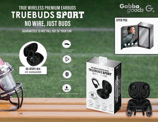 TrueBuds Sport Premium Wireless Earbuds with Ergonomic Design Gabba Goods