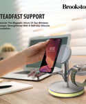 Brookstone 3-in-1 Wireless Charging Station Magnetic Charging Fast Wireless Charger Stand for iPhone 15,14,13,12 Pro Max Series, All iWatch Series & Android Phone with Qi Charging…