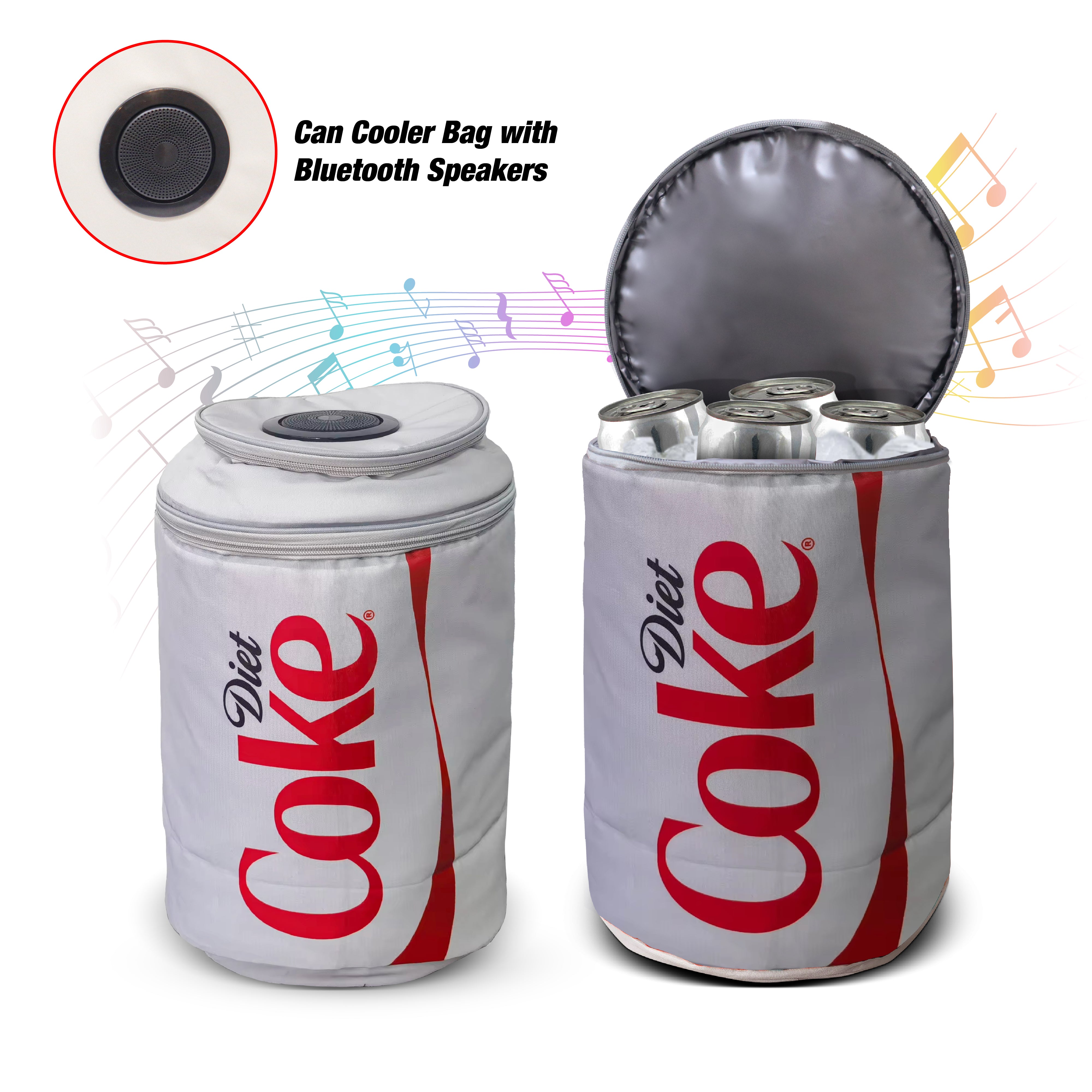 Coke Computer Case Coca-Cola/ Diet Coke Can Shaped Cooler Bag with Built-in Bluetooth Spe ...