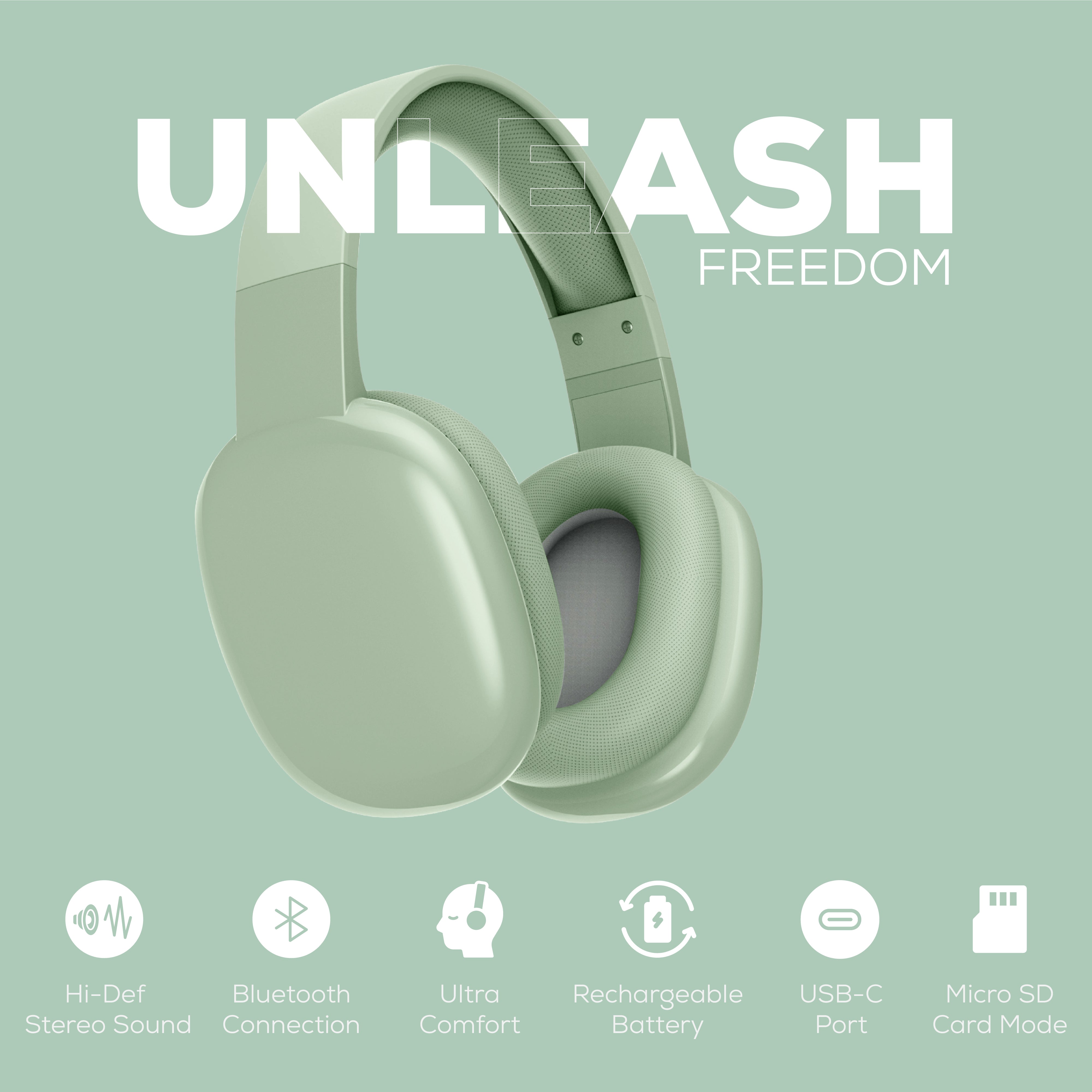 Gabba Goods Platinum Vibe Over-Ear Bluetooth Headphones