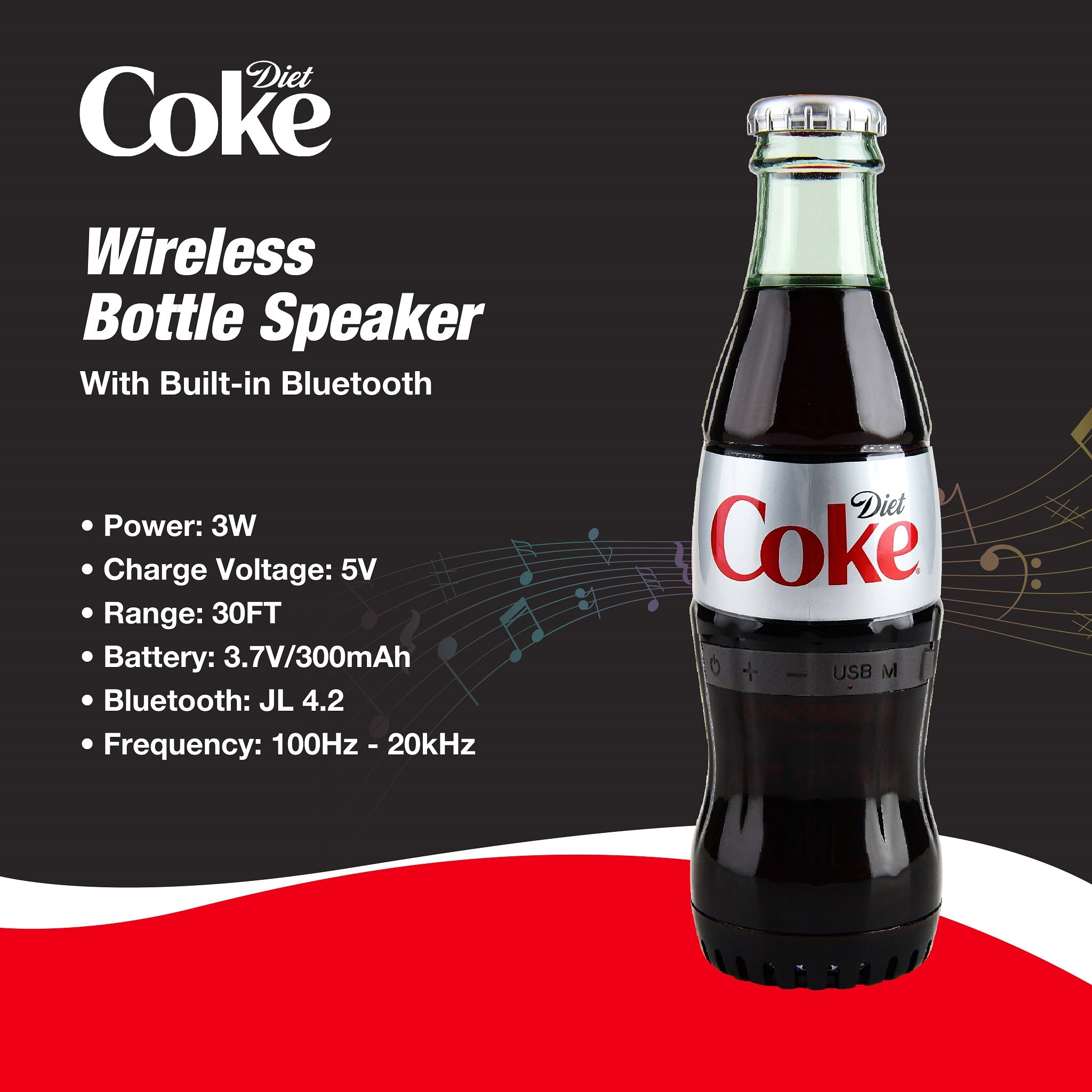 Coca-Cola/Diet Coke Bottle Shaped Bluetooth Speaker