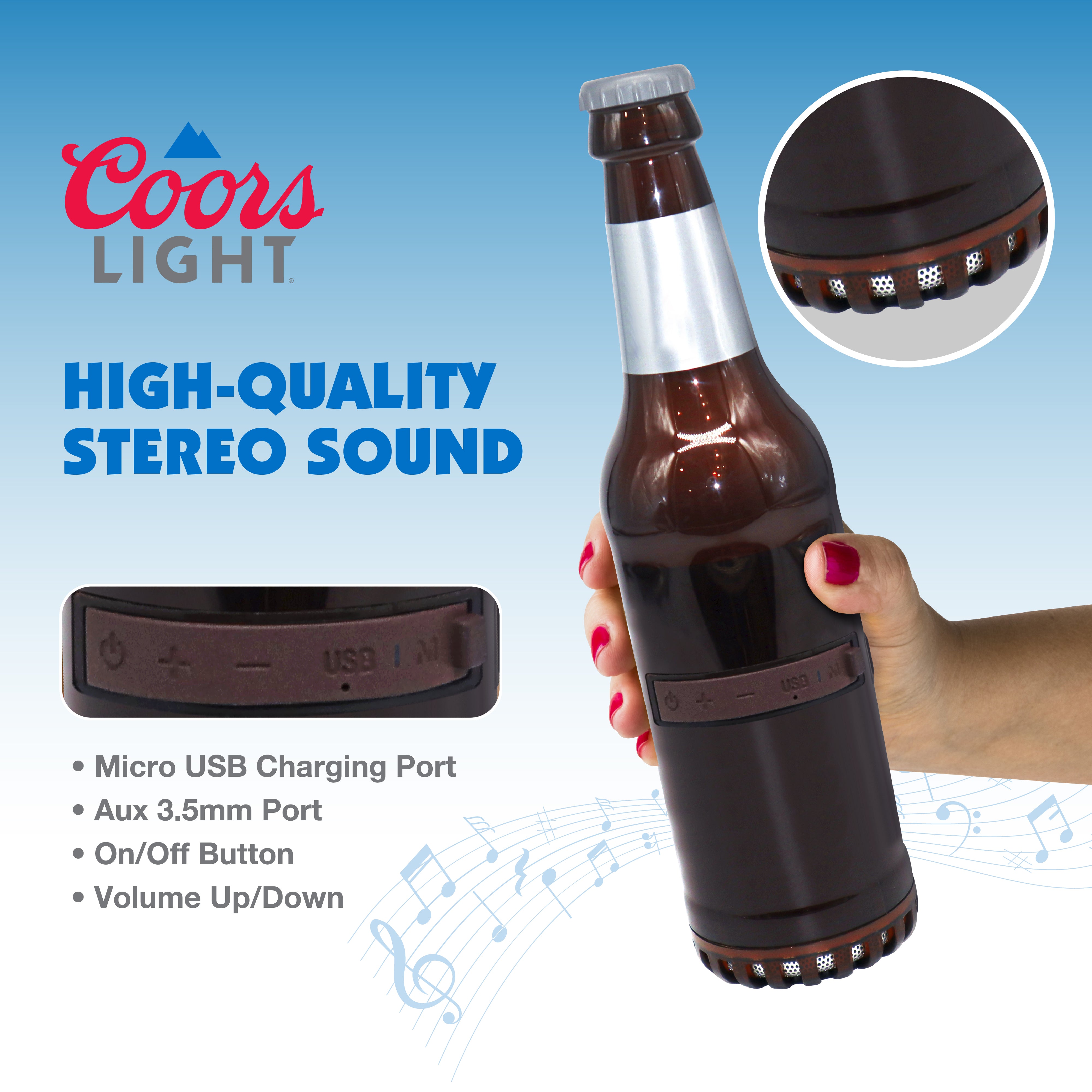 Miller Lite and Coors Light Bottle Shape Bluetooth Speaker With Acrylic Case