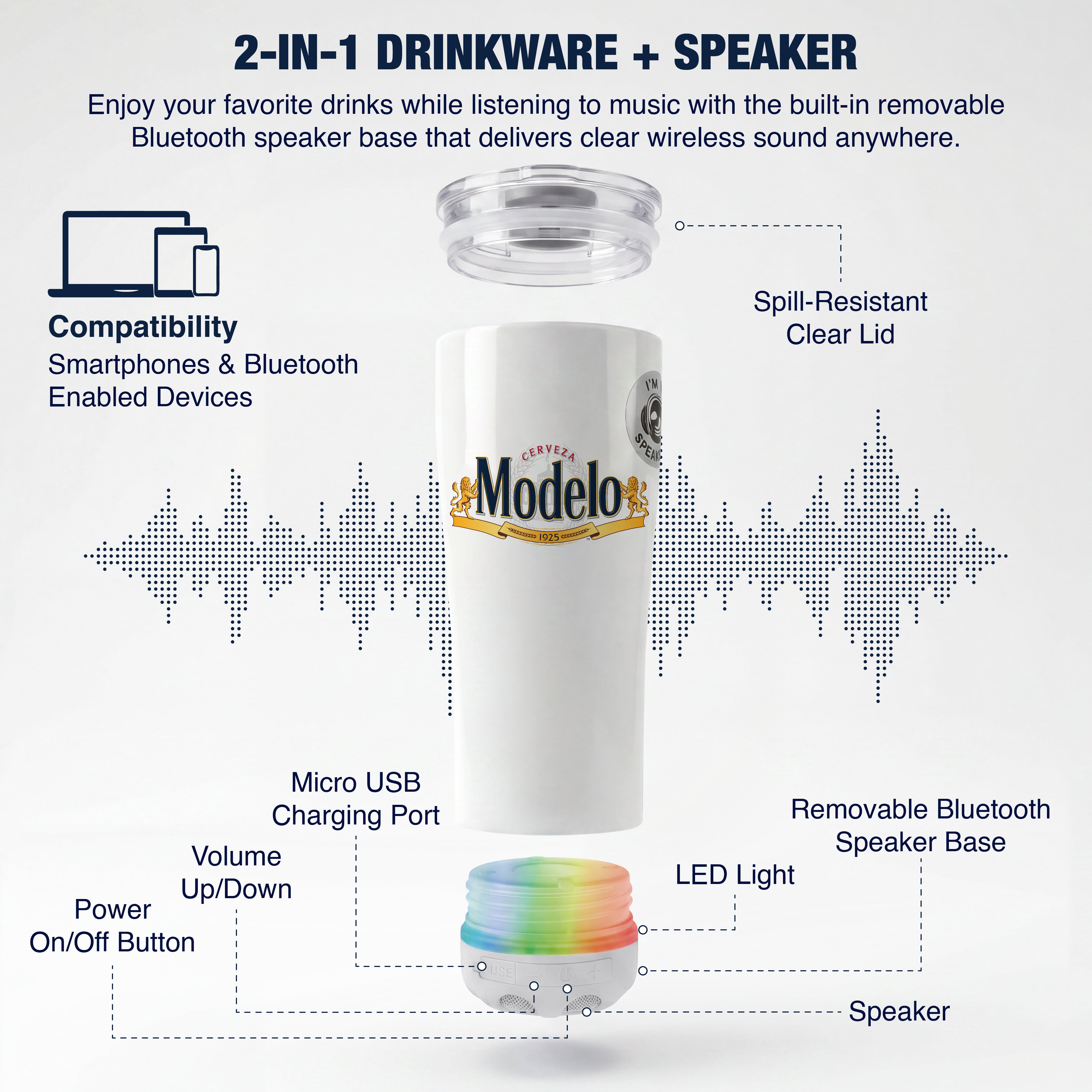 Modelo Insulated Bluetooth Speaker Tumbler