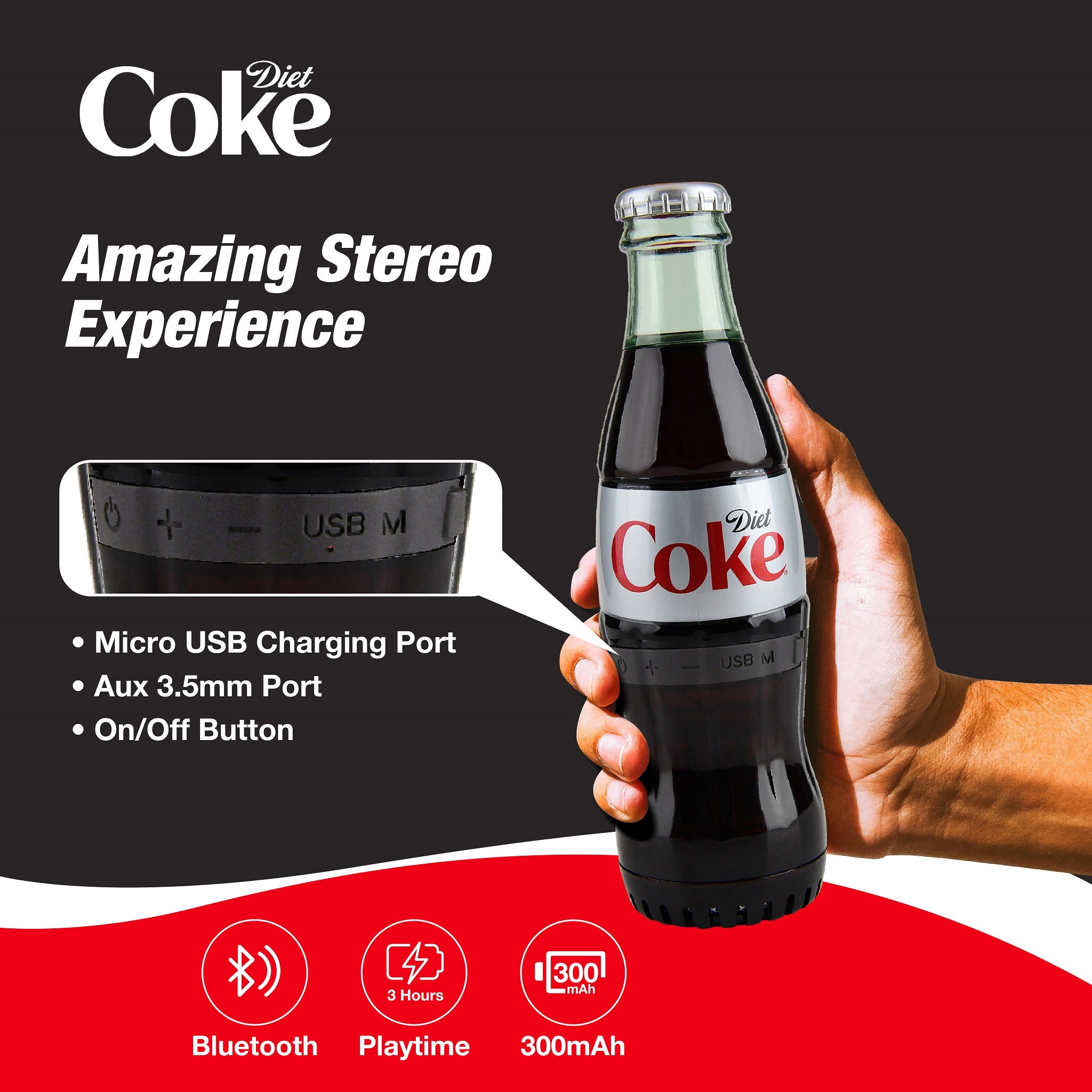 Coca-Cola/Diet Coke Bottle Shaped Bluetooth Speaker