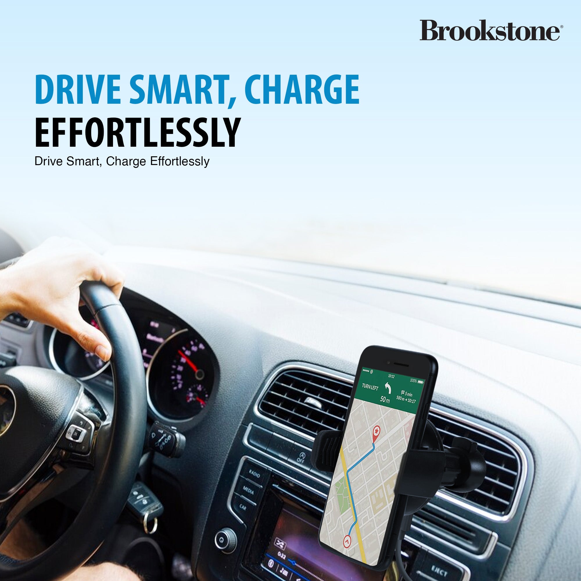 Brookstone QC Rapid Wireless Charging Car Vent Mount