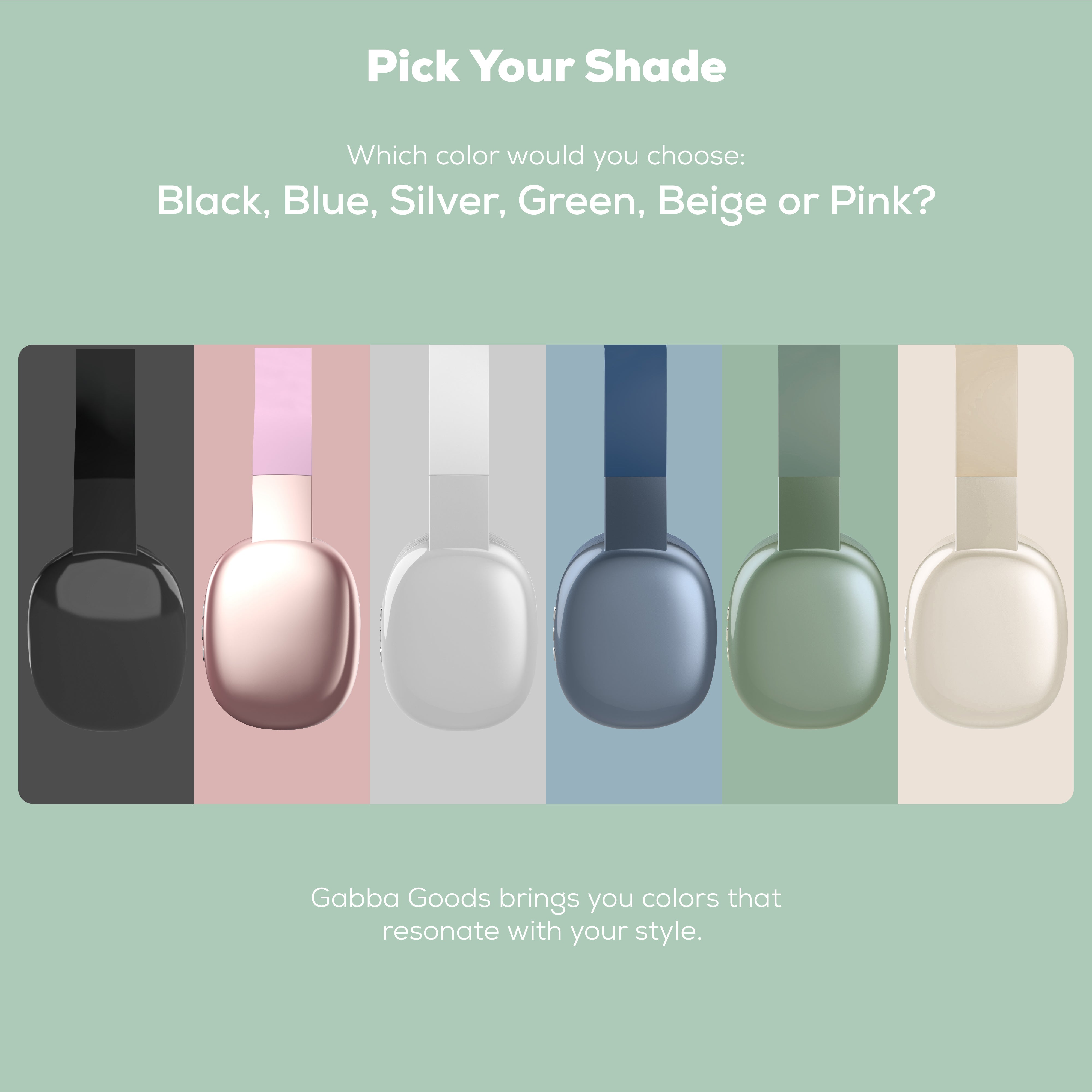 Gabba Goods Platinum Vibe Over-Ear Bluetooth Headphones