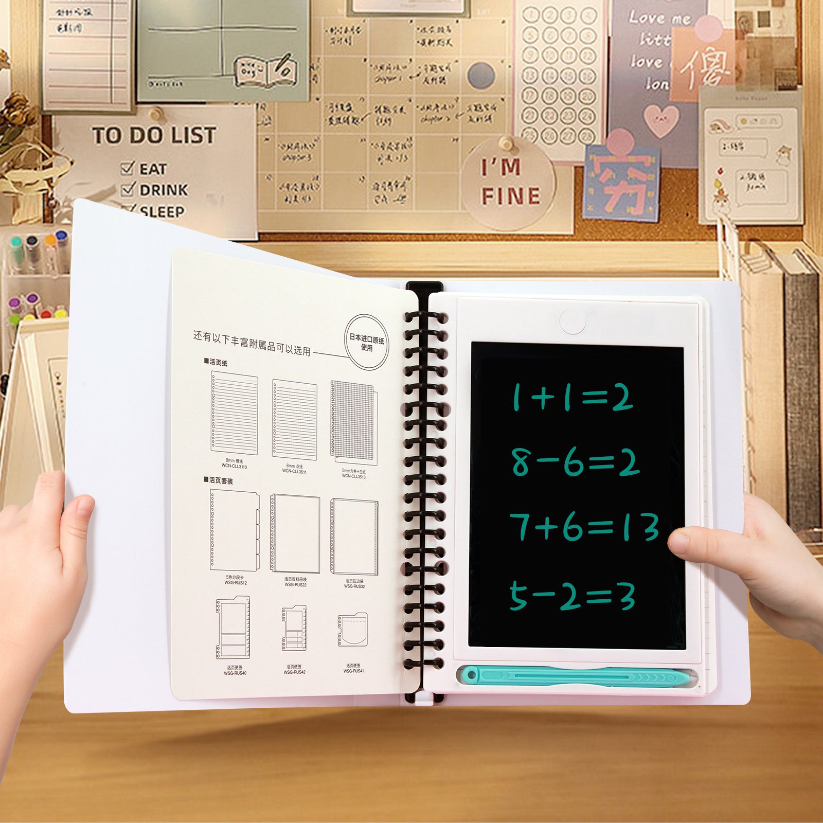 LCD Drawing Pad with Binder insert holes