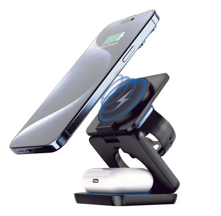 Brookstone Ultra Compact Foldable 3-in-1 Wireless Charging Station