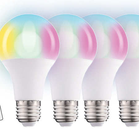 4-Pack Glow LED Multi-Colored RGB Light Bulb- 5W