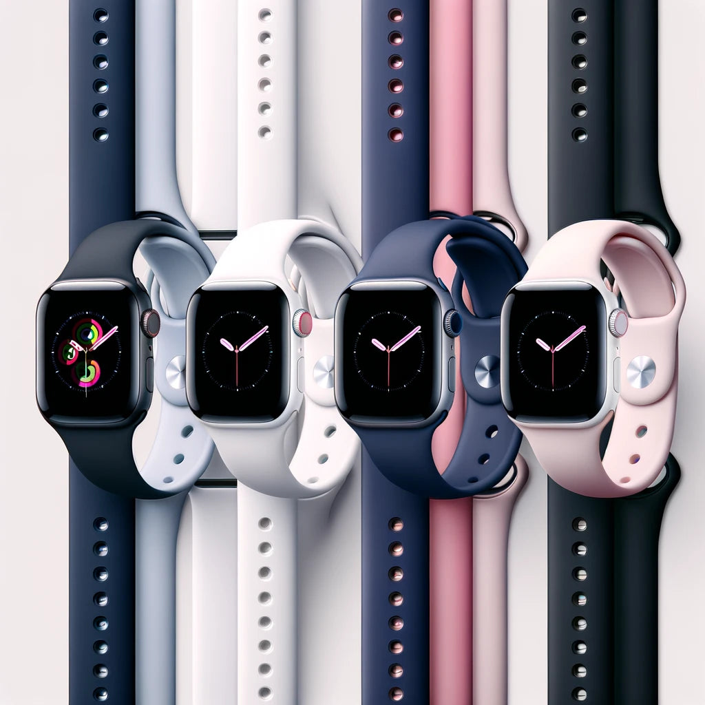 4 Pack Apple Watch Silicone Watch Bands, 38/40/41mm or 42/44/45mm