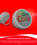 Coca-Cola Bottle Cap Shaped LED Light Bluetooth Speaker, Wall Mountable, Kick Stand, FM Radio