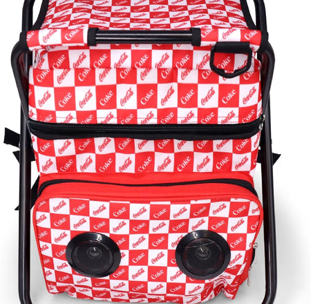 Coca-Cola/Diet Coke Waterproof Bluetooth Speaker Cooler Bag, Folding Chair, and Backpack