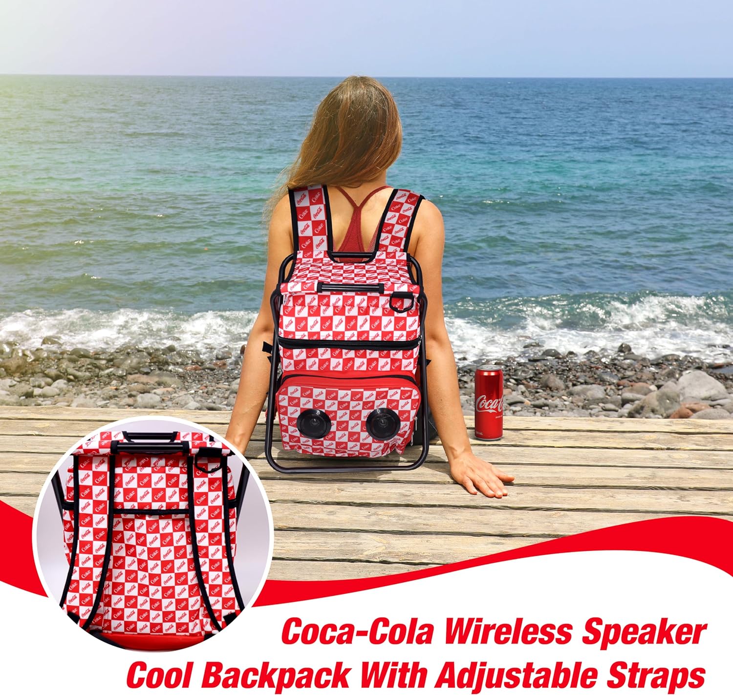 coca cola mini backpack Coca-Cola/Diet Coke Waterproof Bluetooth Speaker Cooler Bag, Folding C – Gabba Goods