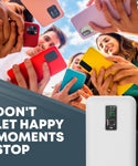 GabbaGoods 10,000mAh Power Bank with LCD Power Display, 4 Built-In Cables, and Phone Stand