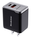 Brookstone PD 30 Watt 2 Port Wall Charger- USB-C and USB-A Ports