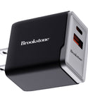 Brookstone PD 30 Watt 2 Port Wall Charger- USB-C and USB-A Ports