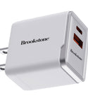 Brookstone PD 30 Watt 2 Port Wall Charger- USB-C and USB-A Ports