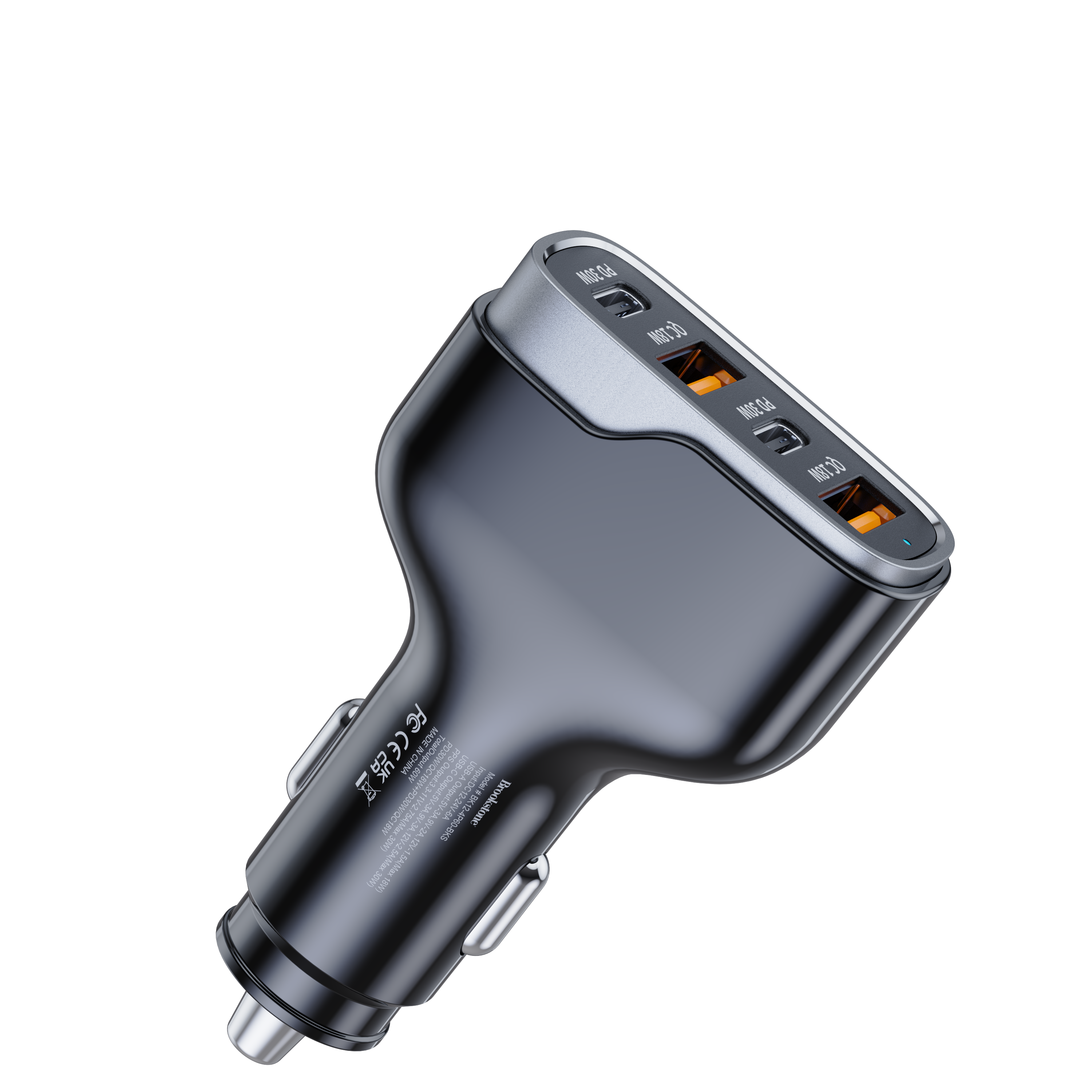 Brookstone 4 Port Rapid 75 Watt Car charger