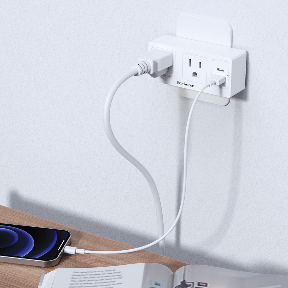 Brookstone 4 Port Surge Protector with Built in LED Light