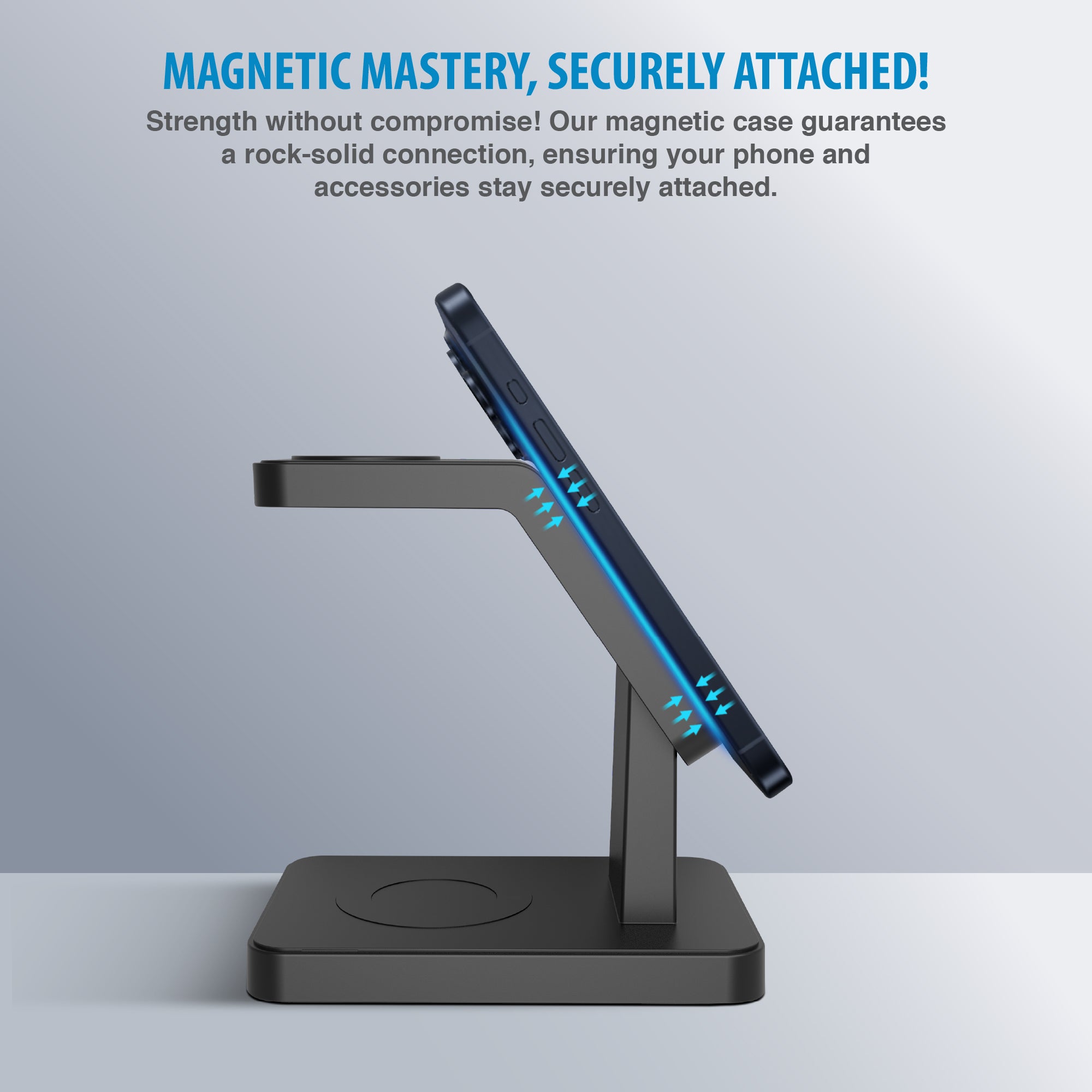 Brookstone 3 in 1 Wireless Charging Station Compatible with MagSafe Charger for Apple Fast Wireless Charger Stand for iPhone 15,14,13,12 Pro Max Series, iWatch Series, Airpods 3, 2, Pro