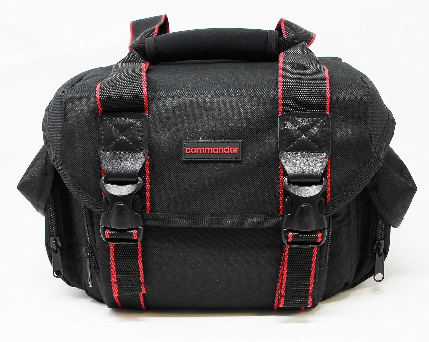 Commander Large Universal DSLR Camera Case Gadget Bag - 11 x 7 x 7 Inches, Black/Red
