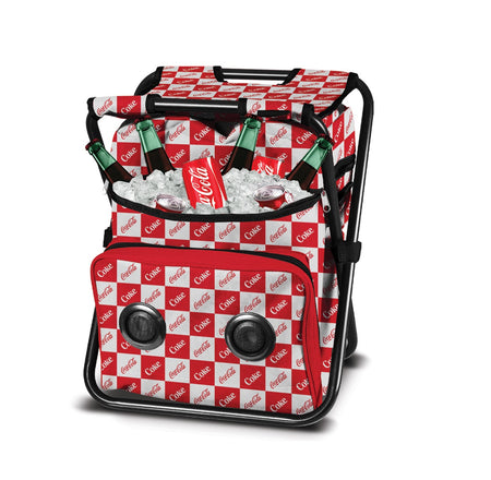 Coca-Cola/Diet Coke Waterproof Bluetooth Speaker Cooler Bag, Folding Chair, and Backpack