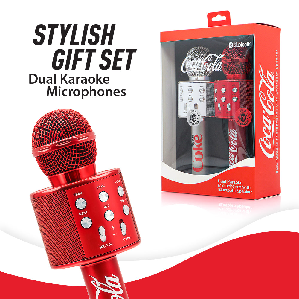 Coca-Cola & Diet Coke 2 Pack Handheld Karaoke Microphone Speakers