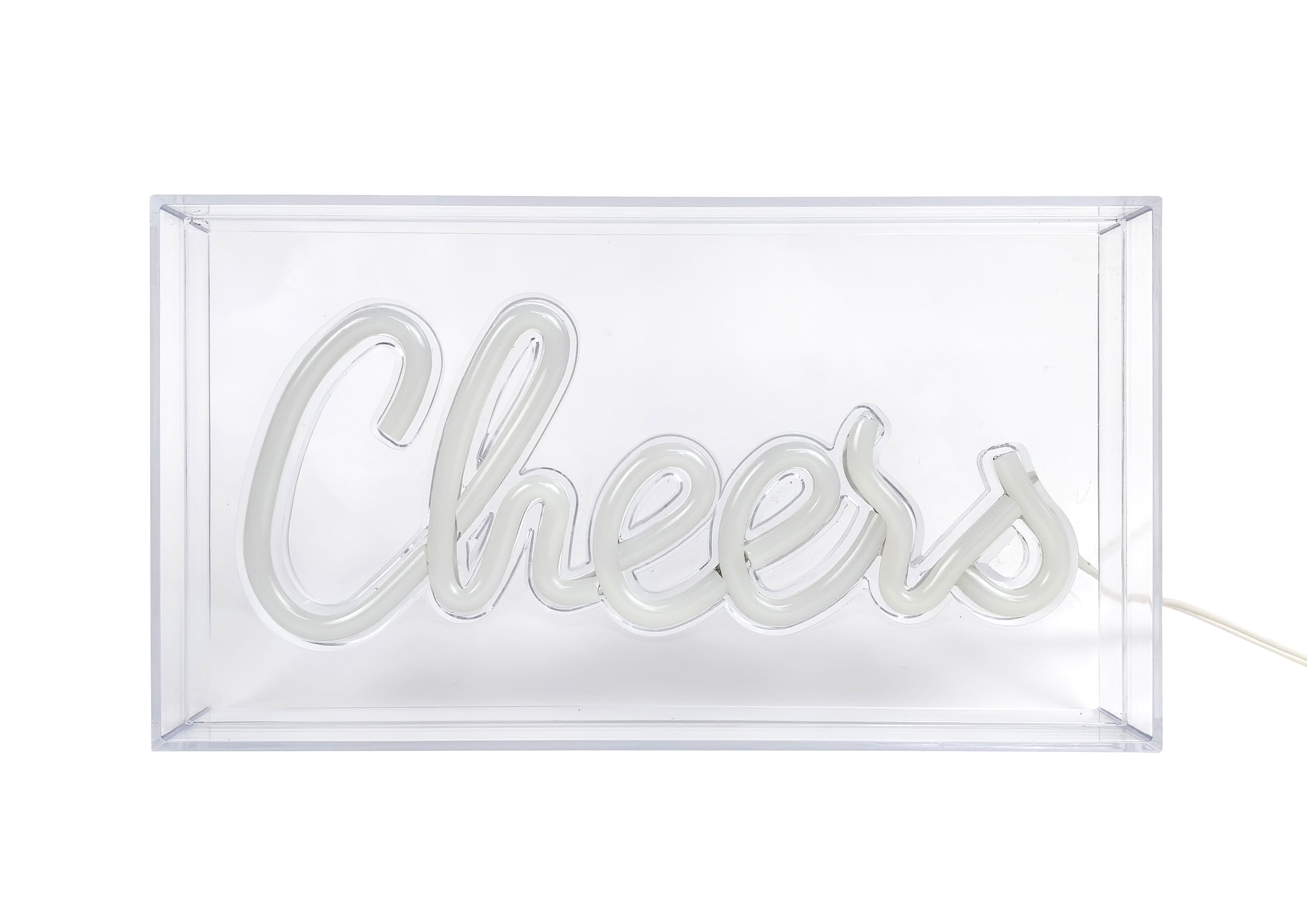 LED Neon Acrylic Light Box - "Chill", "Love", and "Cheers"