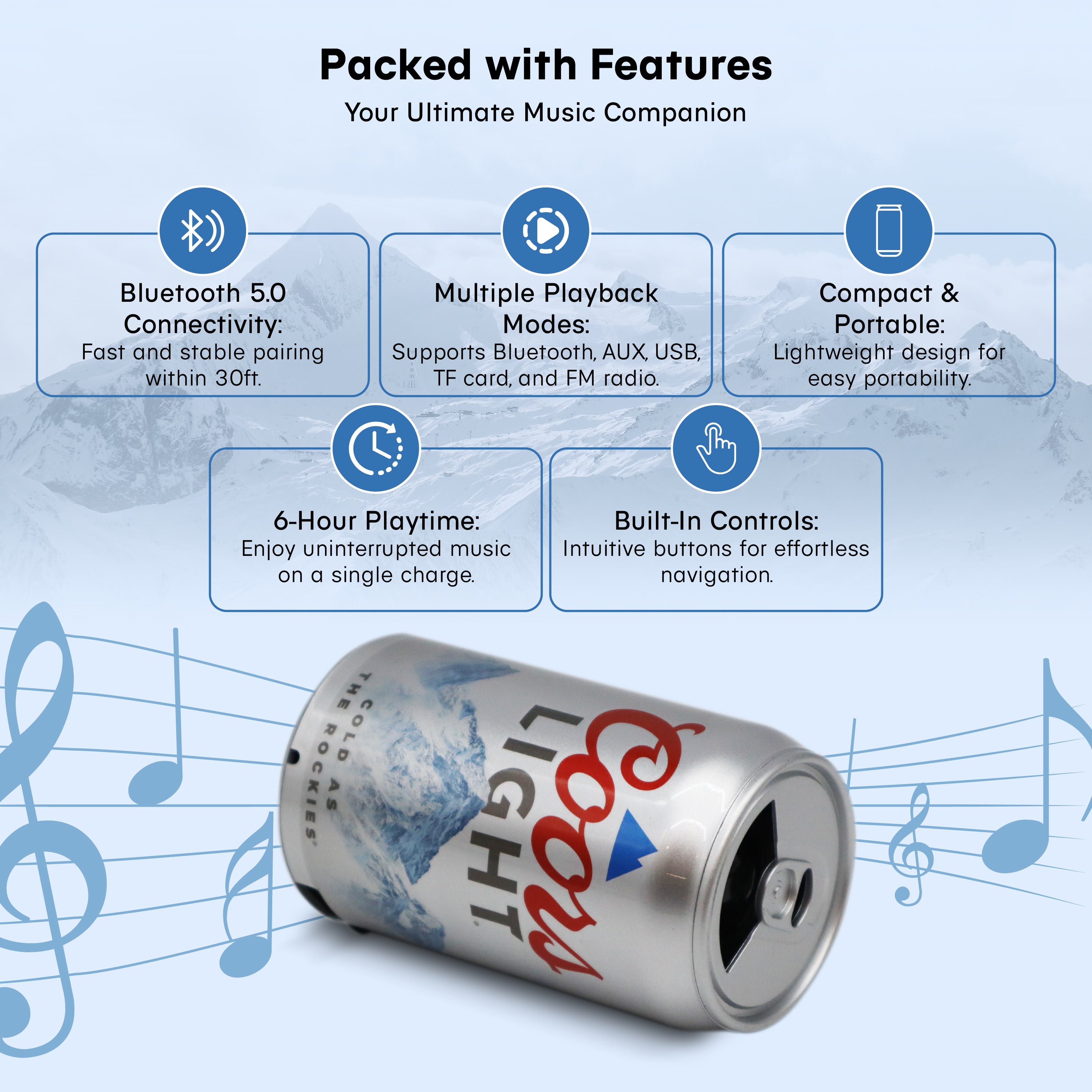 Coors Light and Miller Lite Bluetooth Can Speakers with Acrylic Case