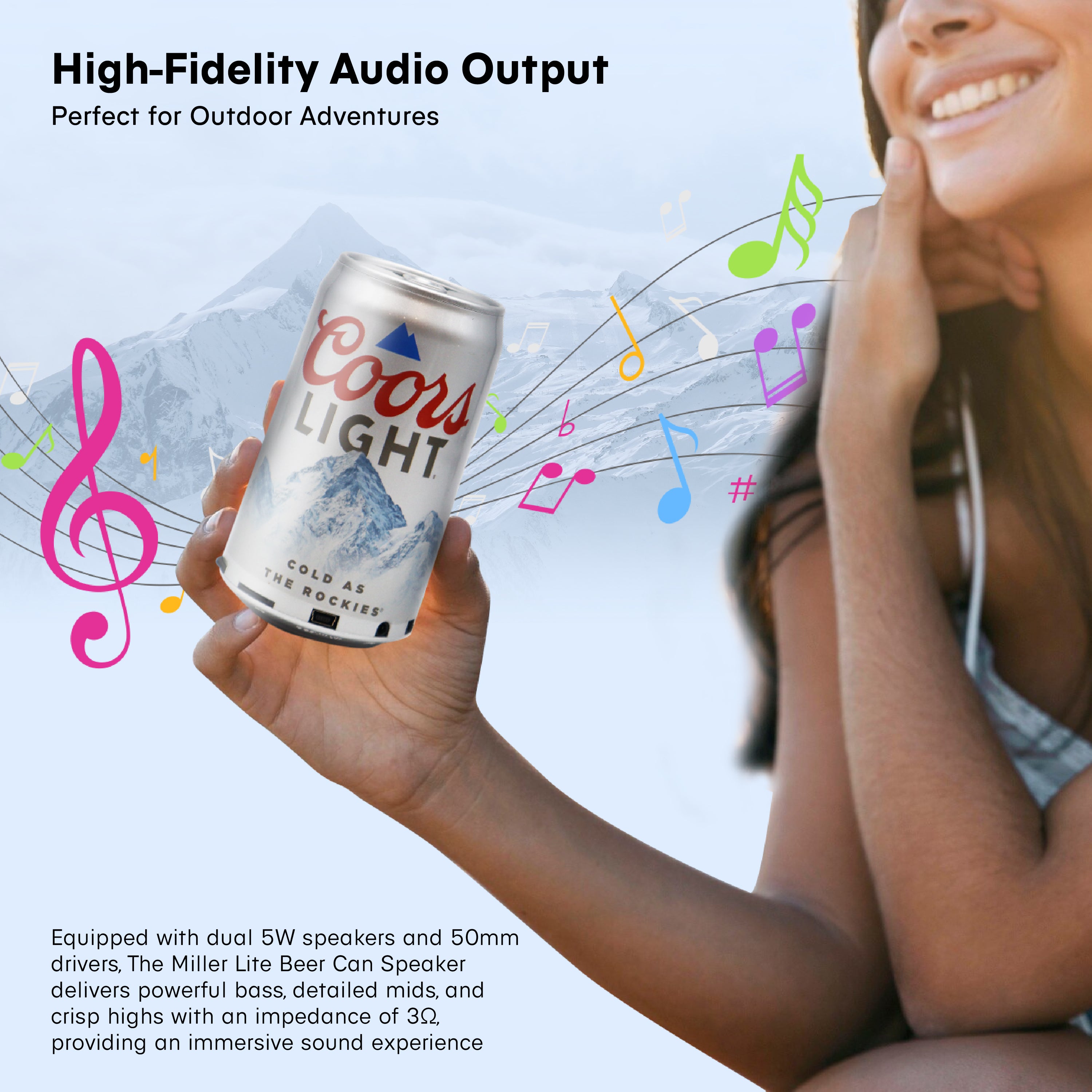 Coors Light and Miller Lite Bluetooth Can Speakers with Acrylic Case