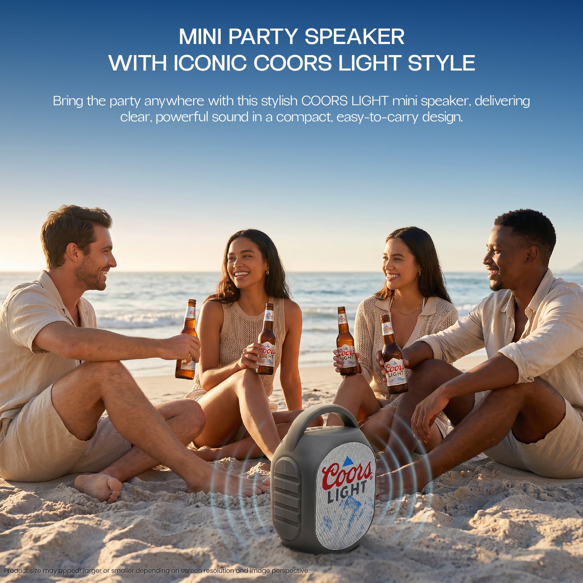 Coors Light Mini Party Speaker V2 with LED Lights, Built-In Handle