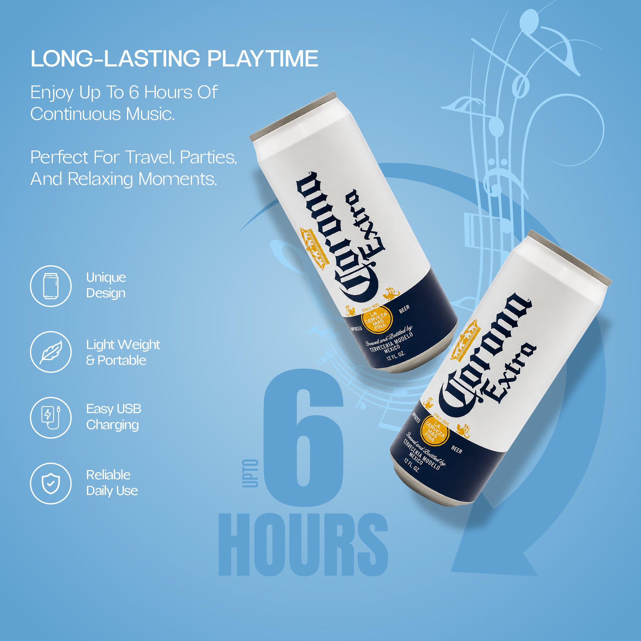 Corona Slim Can Shaped Bluetooth Speaker