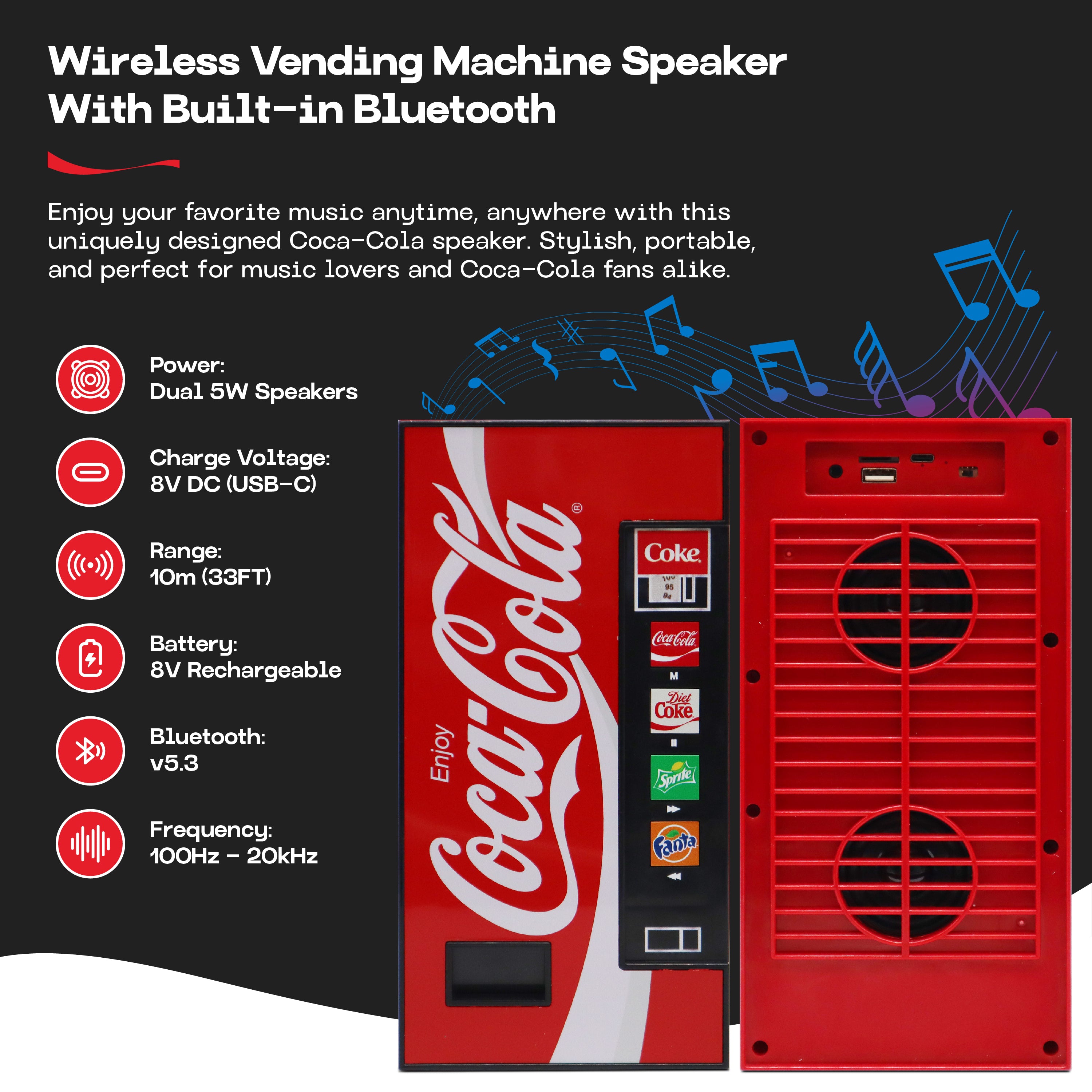 Coca-Cola Vending Machine Bluetooth Speaker