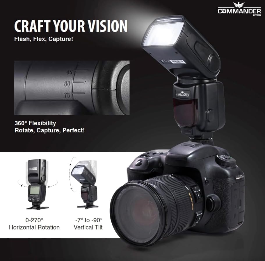 Commander Electronic Flash for Sony Alpha Cameras Model A7 A7R A7S A7-II A7-III A7R-II A7R-III A7S-II A6300 A6000 Etc Fully Automatic E-TTL 1/8000s HSS 2.4G Wireless High Power