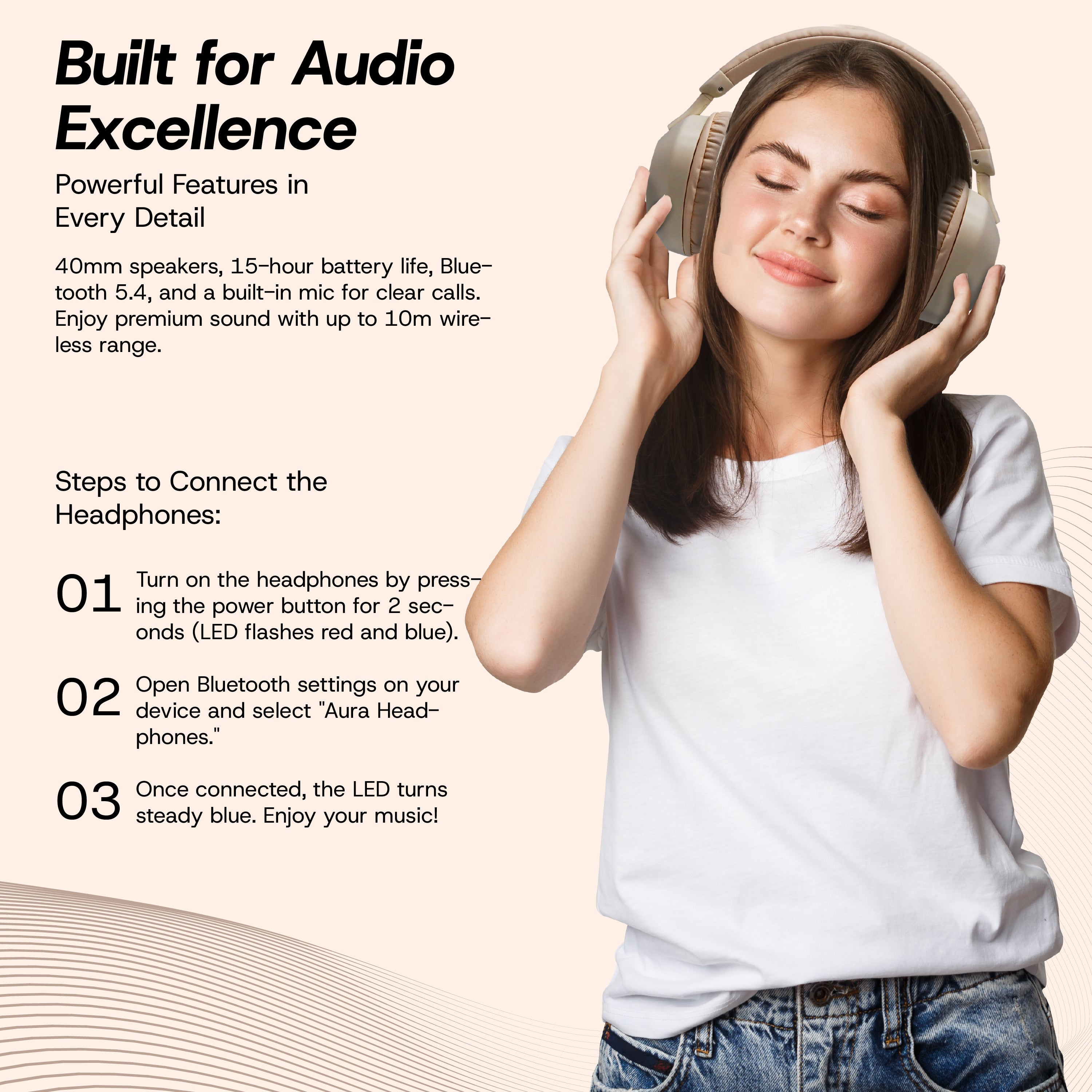 Aura Wireless Noise Isolating Headphones