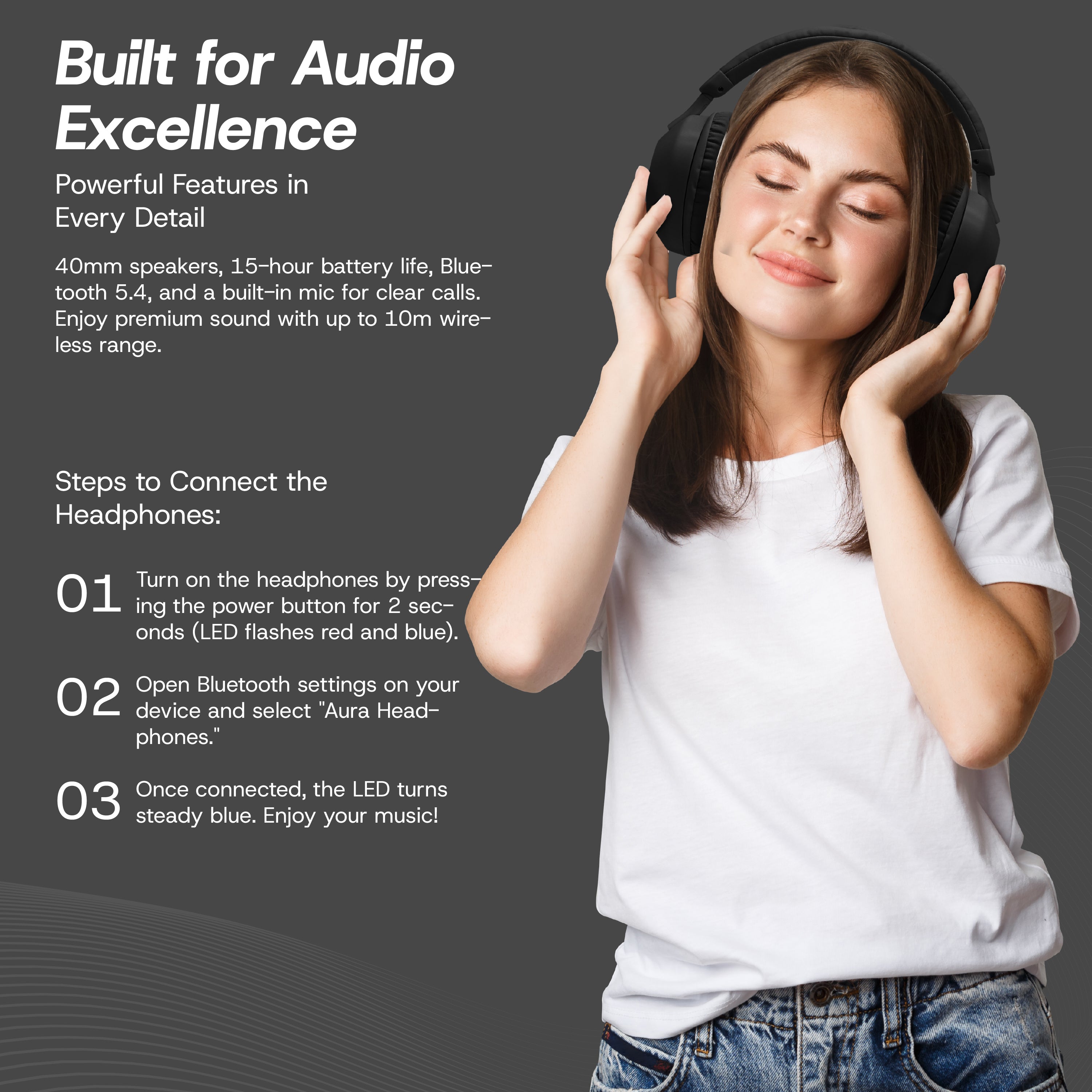 Aura Wireless Noise Isolating Headphones