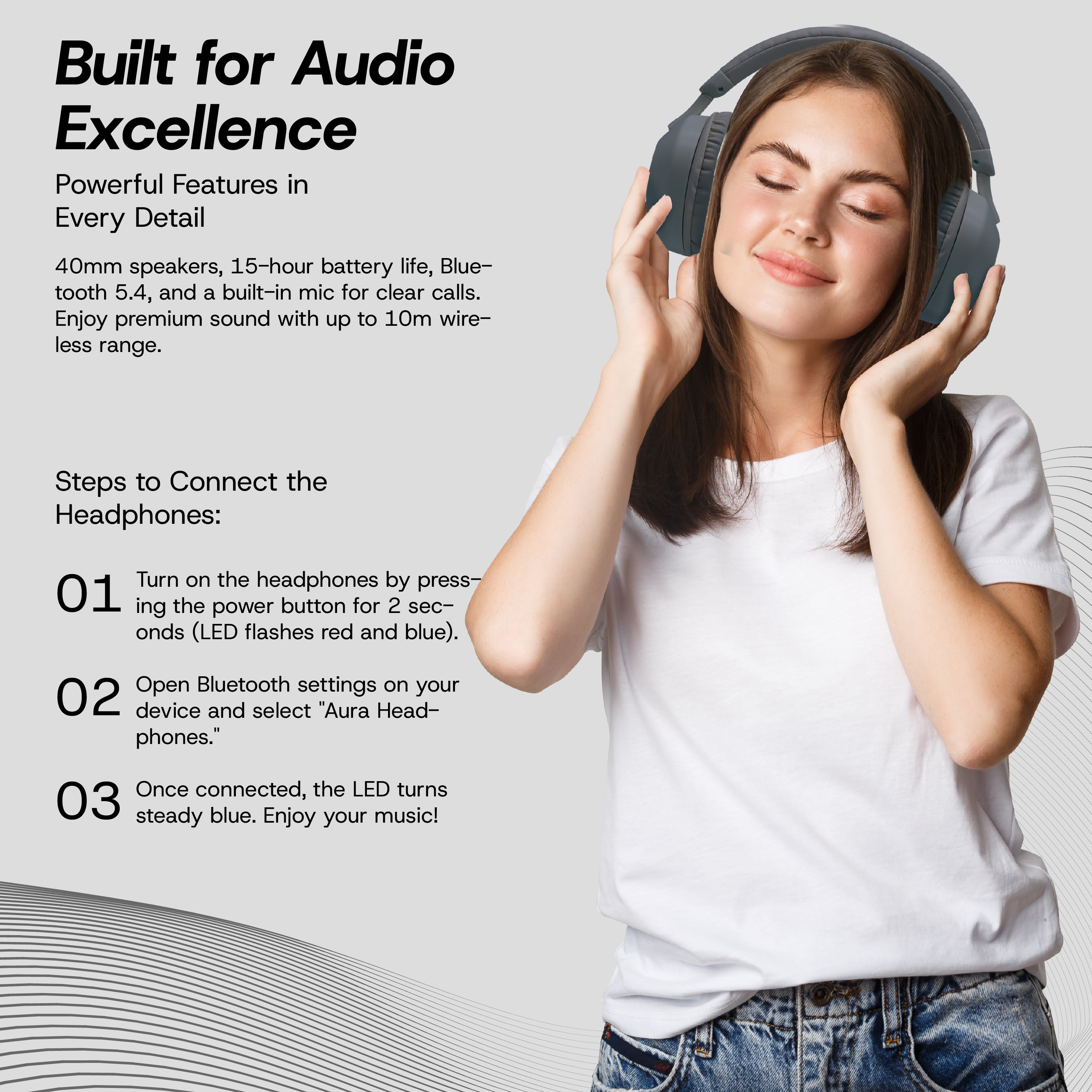 Aura Wireless Noise Isolating Headphones