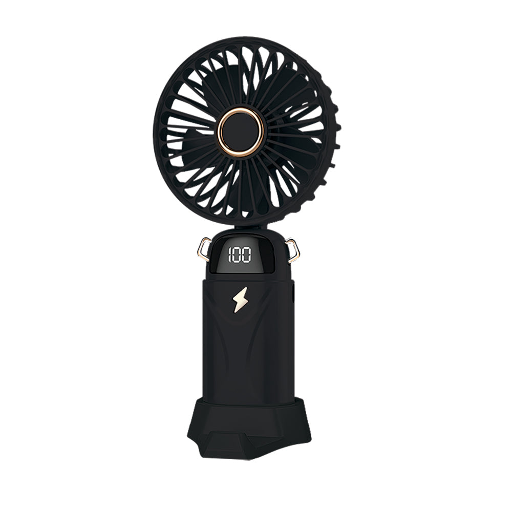 GabbaGoods LED Display Handheld Fan with Kickstand