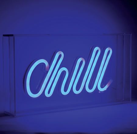 LED Neon Acrylic Light Box - "Chill", "Love", and "Cheers"