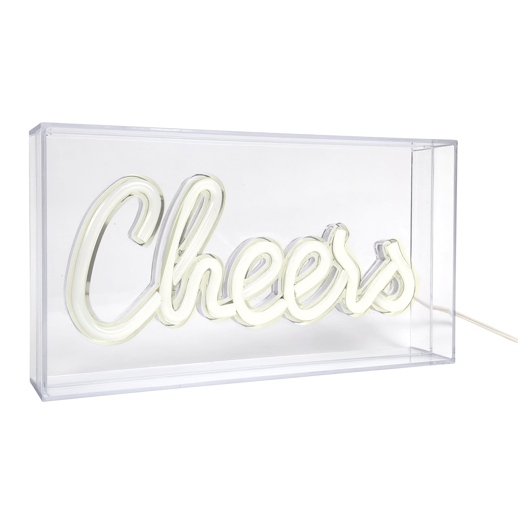 LED Neon Acrylic Light Box - "Chill", "Love", and "Cheers"