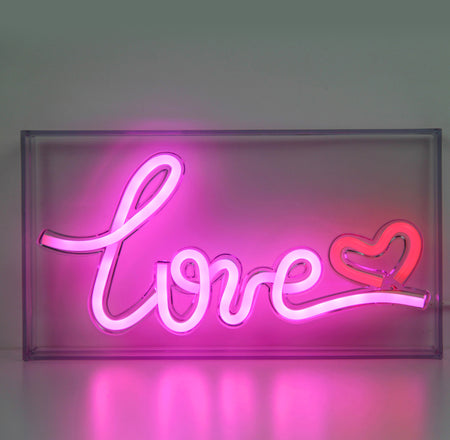 LED Neon Acrylic Light Box - "Chill", "Love", and "Cheers"