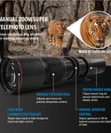 Commander 500-1000mm f/8.3 Manual Telephoto Zoom Lens for Canon EOS M5, M6, M6 Mark II, M10, M50, M50 Mark II, M100, M200 & Other EF-M Mount | Camera Lens