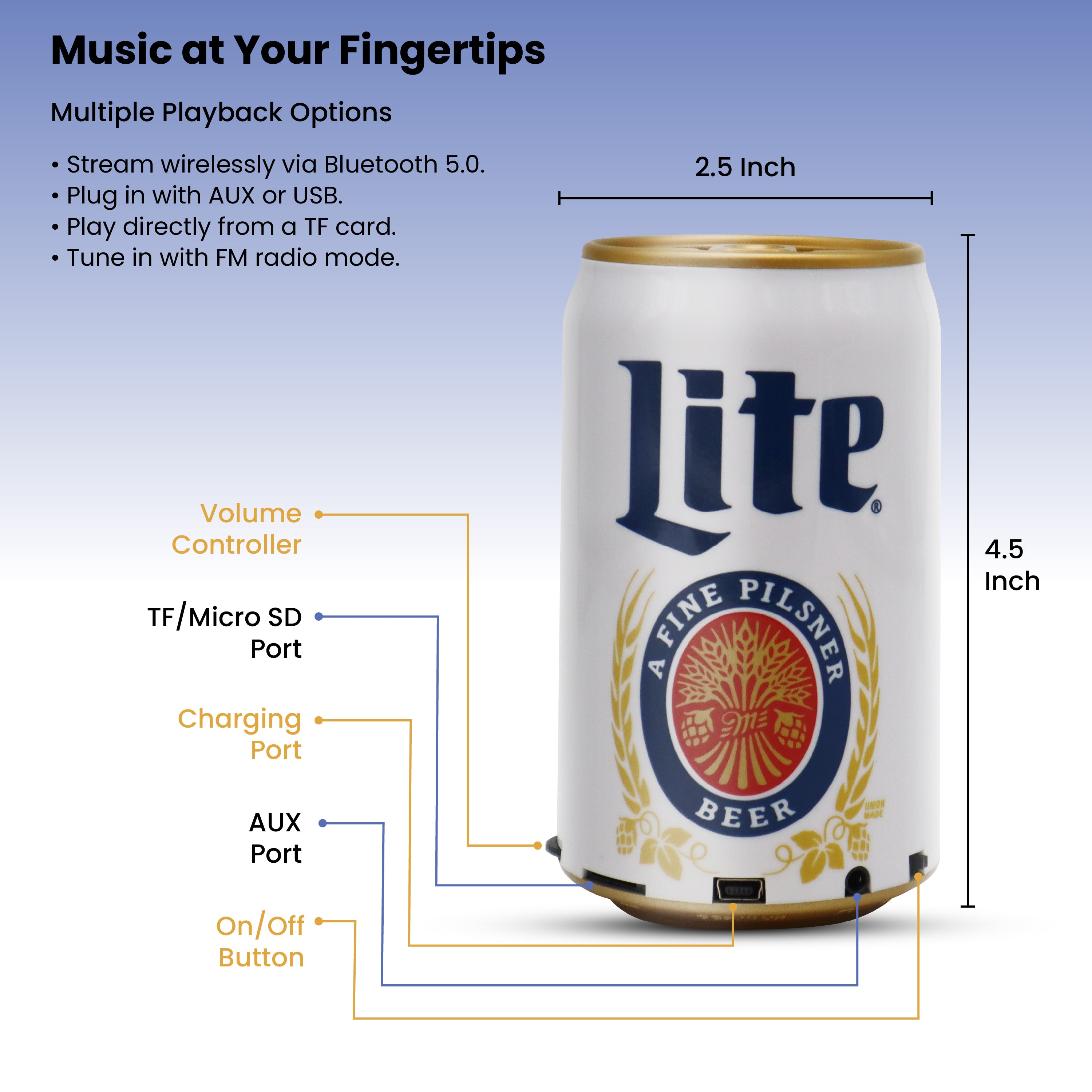 Coors Light and Miller Lite Bluetooth Can Speakers with Acrylic Case