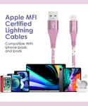 MFi Certified Lightning 4FT Printed Lightning Sync & Charge Cable (Pink Sunflower) Compatible with: iPhone 13/iPhone 13 Pro/iPhone 13 Pro Max/iPhone 13 Mini/IPhone 12 Pro/iPhone 12 Pro Max/iPhone 12 mini/iPhone 12/iPhone 11